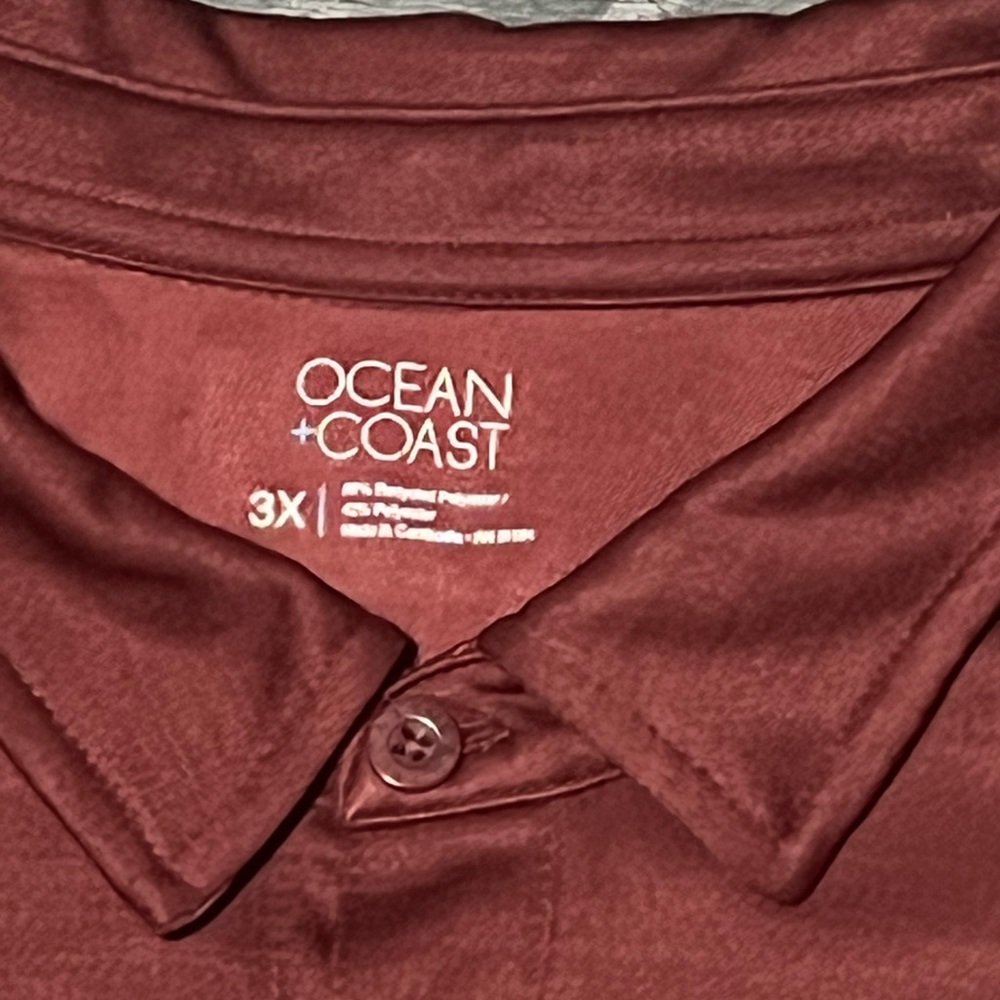 Ocean Coast men’s dark red polo short sleeve shirt size 3XL - Picture 5 of 5
